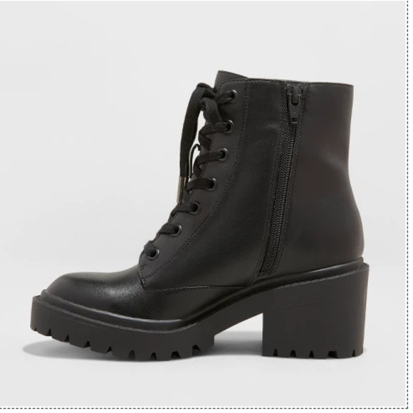 wide width combat boots with heel